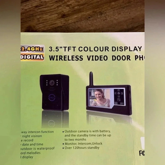 💥Wireless Video Door Phone Intercom/Door Bell Digital/2 Color Monitors/Security - Picture 13 of 15